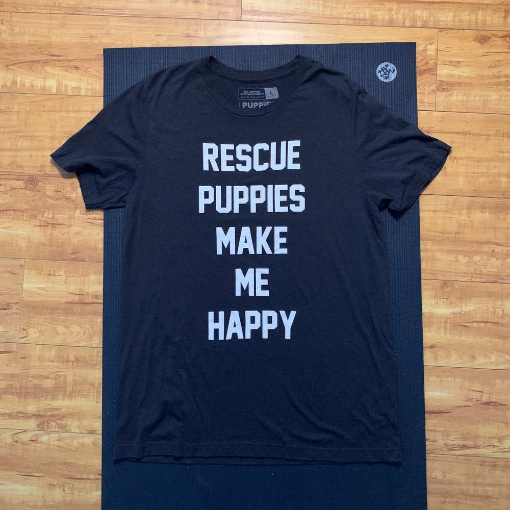 RESCUE PUPPIES MAKE ME HAPPY Gray T-Shirt